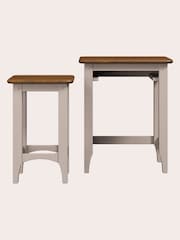 Laura Ashley Soft Truffle Dark Chestnut Hapton Nest Of 2 Tables - Image 5 of 5