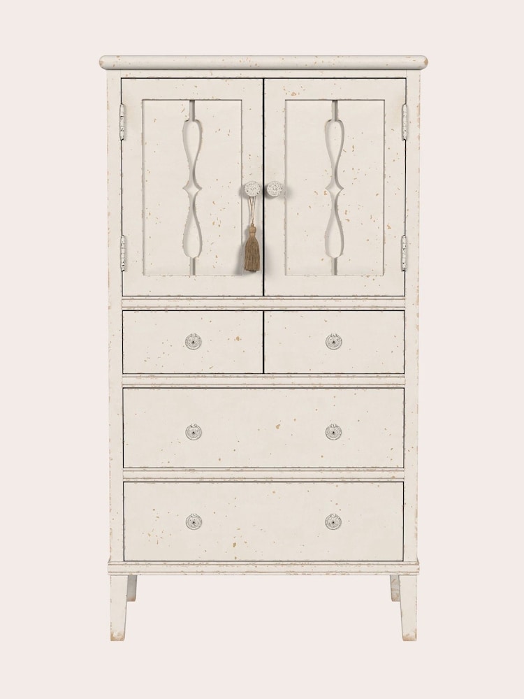 Laura Ashley Antique White Annaside 2 Door 4 Drawer Cabinet - Image 2 of 6