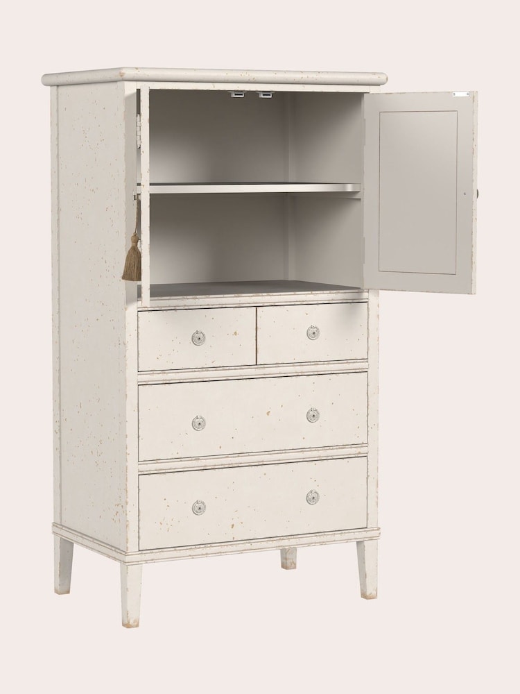 Laura Ashley Antique White Annaside 2 Door 4 Drawer Cabinet - Image 6 of 6