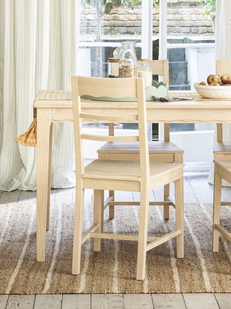 Laura Ashley Washed Oak Calford Pair Of Dining Chairs - Image 1 of 5