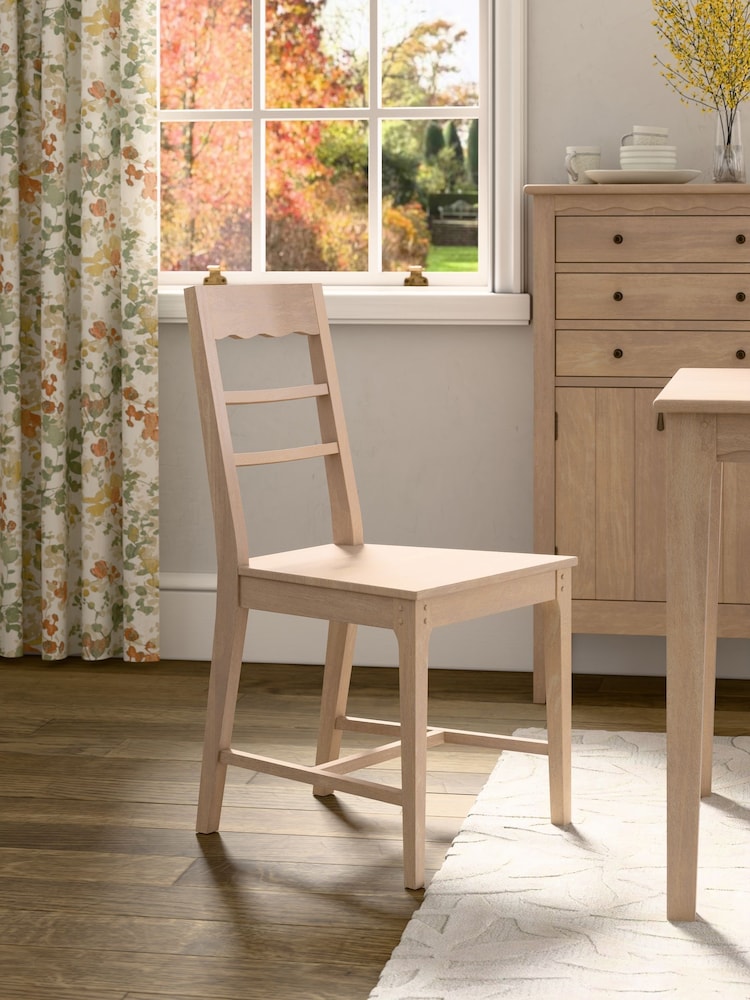 Laura Ashley Washed Oak Calford Pair Of Dining Chairs - Image 2 of 5