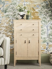 Laura Ashley Washed Oak Calford 2 Door 3 Drawer Cabinet - Image 1 of 6