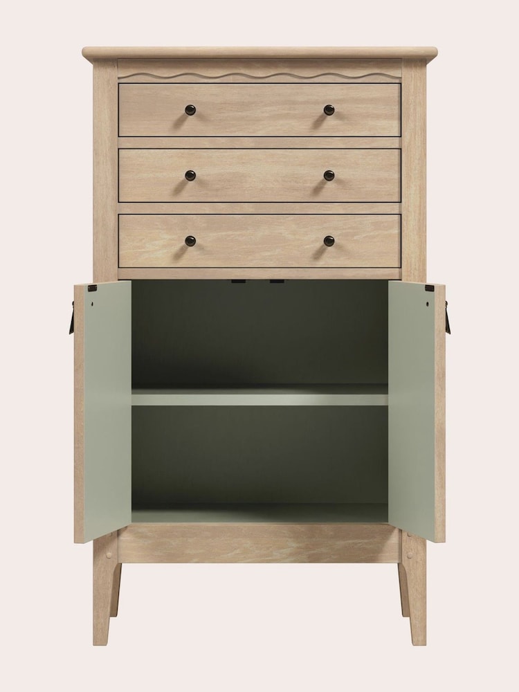 Laura Ashley Washed Oak Calford 2 Door 3 Drawer Cabinet - Image 6 of 6