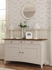 Laura Ashley Soft Truffle Dark Chestnut Hapton 2 Door 3 Drawer Sideboard - Image 1 of 4
