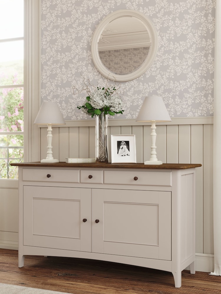Laura Ashley Soft Truffle Dark Chestnut Hapton 2 Door 3 Drawer Sideboard - Image 1 of 4