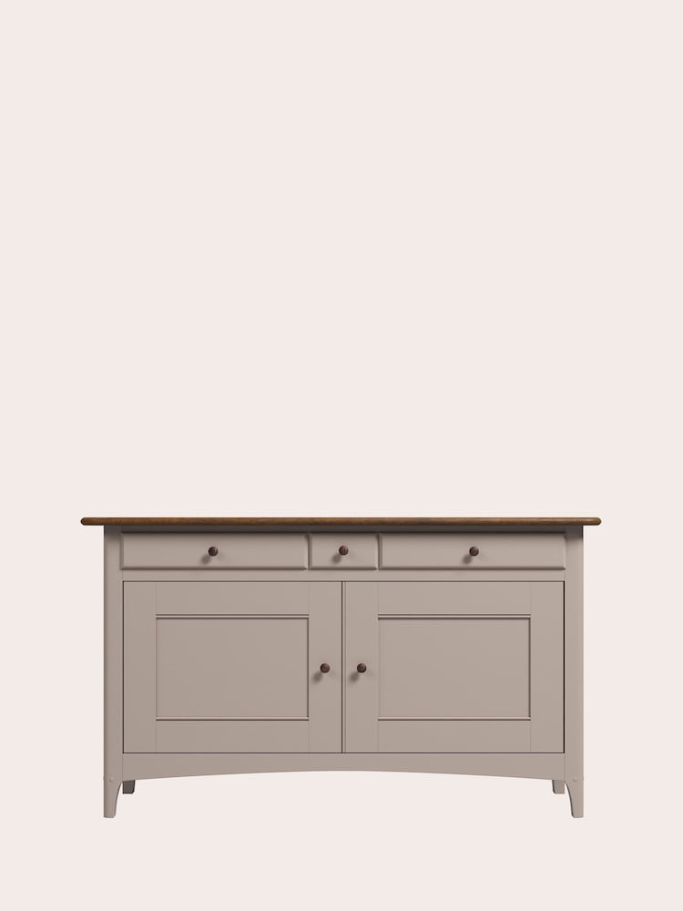 Laura Ashley Soft Truffle Dark Chestnut Hapton 2 Door 3 Drawer Sideboard - Image 2 of 4