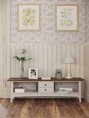 Laura Ashley Soft Truffle Dark Chestnut Hapton TV Up to 65 inch Unit - Image 1 of 5