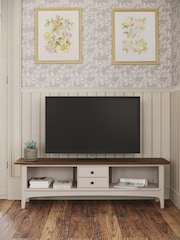 Laura Ashley Soft Truffle Dark Chestnut Hapton TV Up to 65 inch Unit - Image 2 of 5