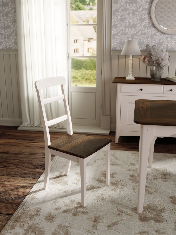 Laura Ashley Soft Truffle Dark Chestnut Hapton Pair Of Dining Chairs - Image 1 of 4