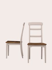 Laura Ashley Soft Truffle Dark Chestnut Hapton Pair Of Dining Chairs - Image 2 of 4