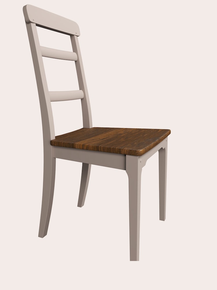 Laura Ashley Soft Truffle Dark Chestnut Hapton Pair Of Dining Chairs - Image 4 of 4