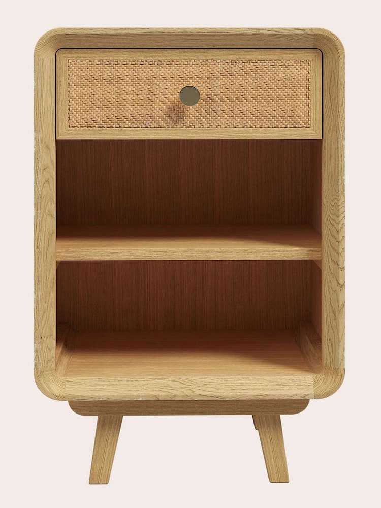Laura Ashley Oak Millen 1 Drawer Bedside Chest - Image 2 of 4