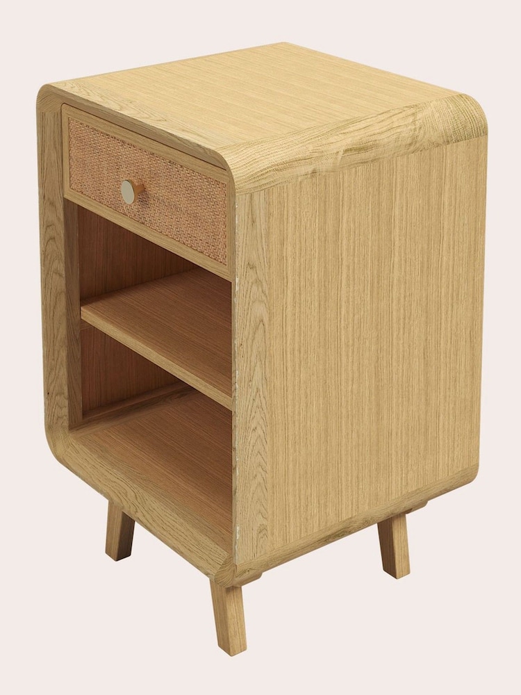Laura Ashley Oak Millen 1 Drawer Bedside Chest - Image 4 of 4