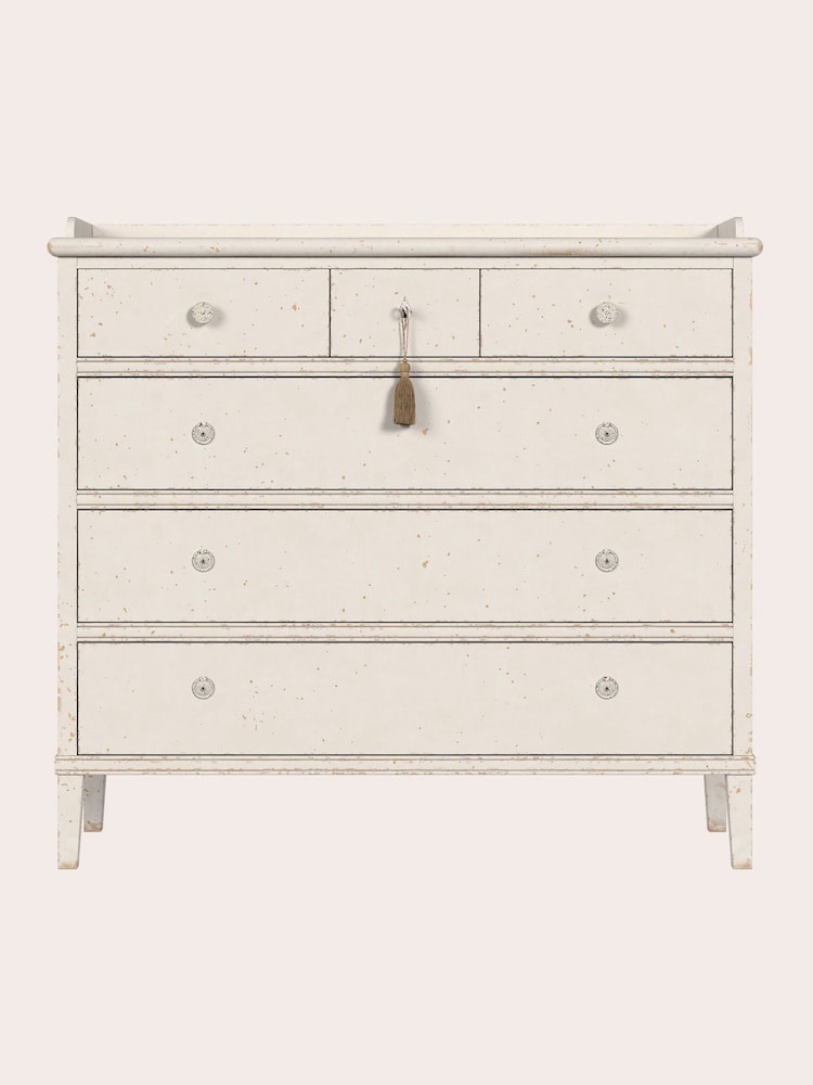Laura Ashley Antique White Annaside 3+3 Drawer Chest - Image 2 of 4