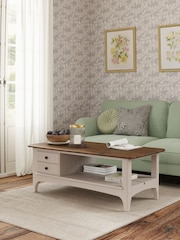 Laura Ashley Soft Truffle Dark Chestnut Hapton 2 Drawer Coffee Table - Image 1 of 4