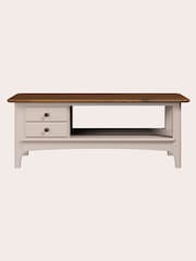 Laura Ashley Soft Truffle Dark Chestnut Hapton 2 Drawer Coffee Table - Image 2 of 4