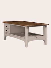 Laura Ashley Soft Truffle Dark Chestnut Hapton 2 Drawer Coffee Table - Image 3 of 4