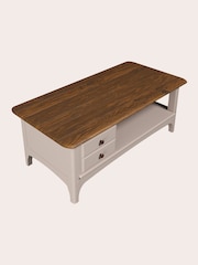 Laura Ashley Soft Truffle Dark Chestnut Hapton 2 Drawer Coffee Table - Image 4 of 4