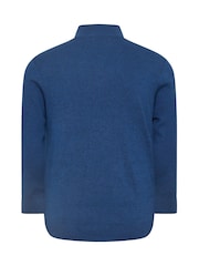 BadRhino Big & Tall Blue Badrhino Milano Quarter Zip 100% Cotton Jumper - Image 3 of 3