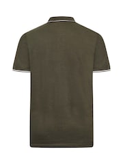 BadRhino Big & Tall Green Tipped Core 100% Cotton Polo Shirt - Image 3 of 3