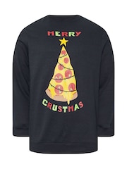 BadRhino Big & Tall Blue Merry Crustmas Christmas Sweatshirt - Image 2 of 3