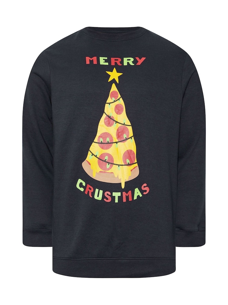 BadRhino Big & Tall Blue Merry Crustmas Christmas Sweatshirt - Image 2 of 3
