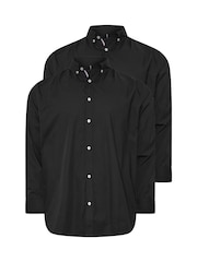 BadRhino Big & Tall Poplin Long Sleeve 100% Cotton Shirts 2 Pack - Изображение 2 из 4