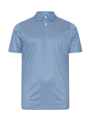BadRhino Big & Tall Blue Golf Geometric Print Polo Shirt - Image 2 of 3
