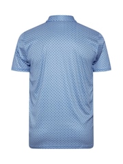 BadRhino Big & Tall Blue Golf Geometric Print Polo Shirt - Image 3 of 3