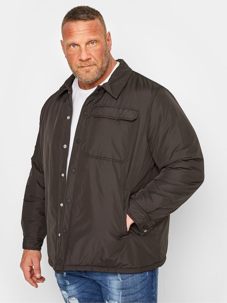 BadRhino Big & Tall Black Button Up Jacket - Image 1 of 4 BadRhino Big & Tall Black Button Up Jacket - Image 1 of 4