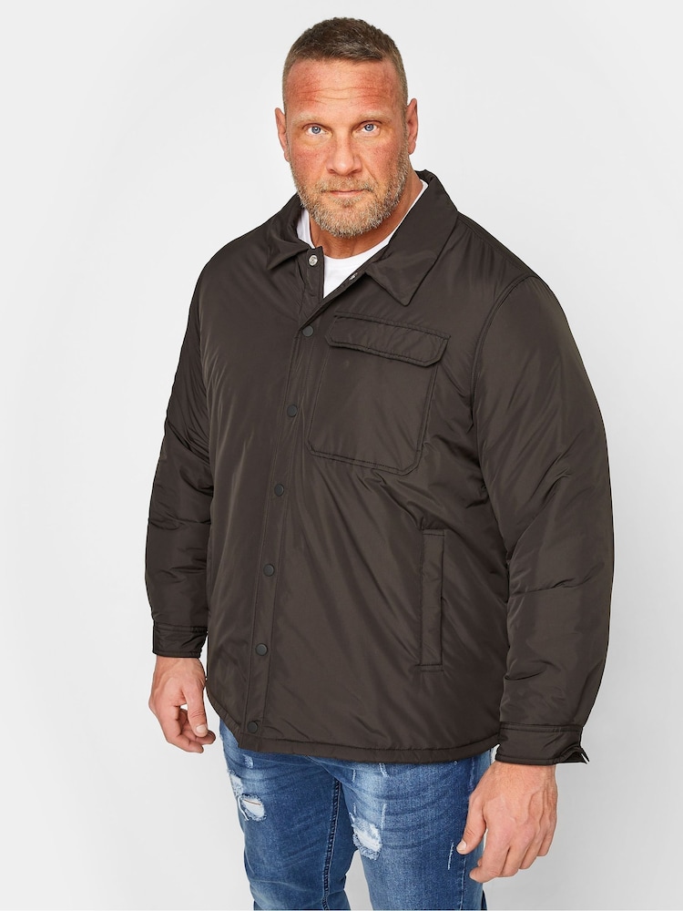 BadRhino Big & Tall Black Button Up Jacket - Image 2 of 4 BadRhino Big & Tall Black Button Up Jacket - Image 2 of 4