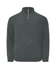 BadRhino Big & Tall Grey Chenile Quarter Zip Jumper - Image 2 of 3