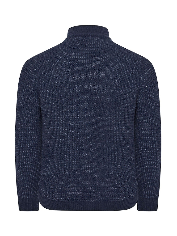 BadRhino Big & Tall Blue Chenille Quarter Zip Jumper - Image 3 of 3