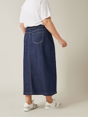 Blau - Evans Blue Button Through Skirt - Bild 3 von 4