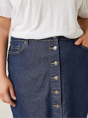Blau - Evans Blue Button Through Skirt - Bild 4 von 4
