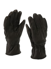 AllSaints Black Debossed Logo Leather Gloves - Image 2 of 4
