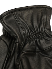 AllSaints Black Debossed Logo Leather Gloves - Image 4 of 4