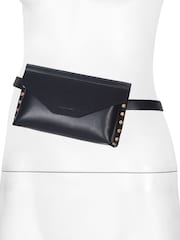 AllSaints Black 20Mm Studded Belt Bag - Image 6 of 6