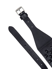 AllSaints Black 25-75Mm Tapered Injected Pyramid Stud Belt - Image 2 of 3