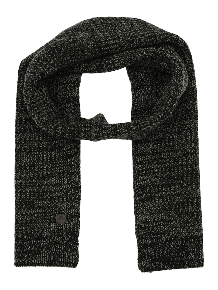 AllSaints Black Marled Knit Scarf - Image 1 of 4