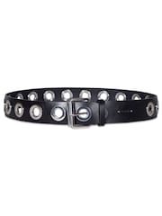 AllSaints Black 42Mm Eyelet Belt - Image 2 of 3