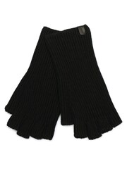 AllSaints Black Ribbed Fingerless Gloves - Image 1 of 4