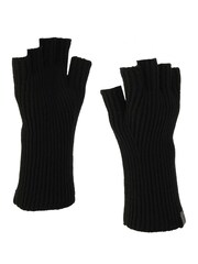 AllSaints Black Ribbed Fingerless Gloves - Image 2 of 4