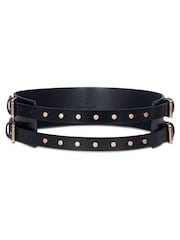 AllSaints Black 70Mm Waist Belt With Flat Studs - Image 2 of 3