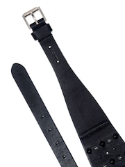 AllSaints Black 75Mm Studded Tapered Waist Belt - Image 3 of 3