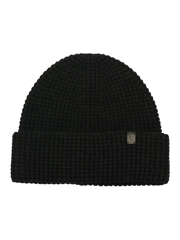 AllSaints Grey Waffle Stitch Beanie - Image 2 of 4