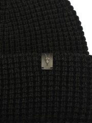 AllSaints Grey Waffle Stitch Beanie - Image 3 of 4