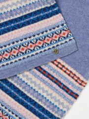 FatFace Blue Lambswool Fairisle Scarf - Image 3 of 3