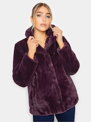 M&Co Red Faux Fur Coat - Image 1 of 4