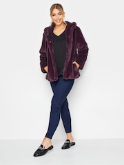 M&Co Red Faux Fur Coat - Image 2 of 4